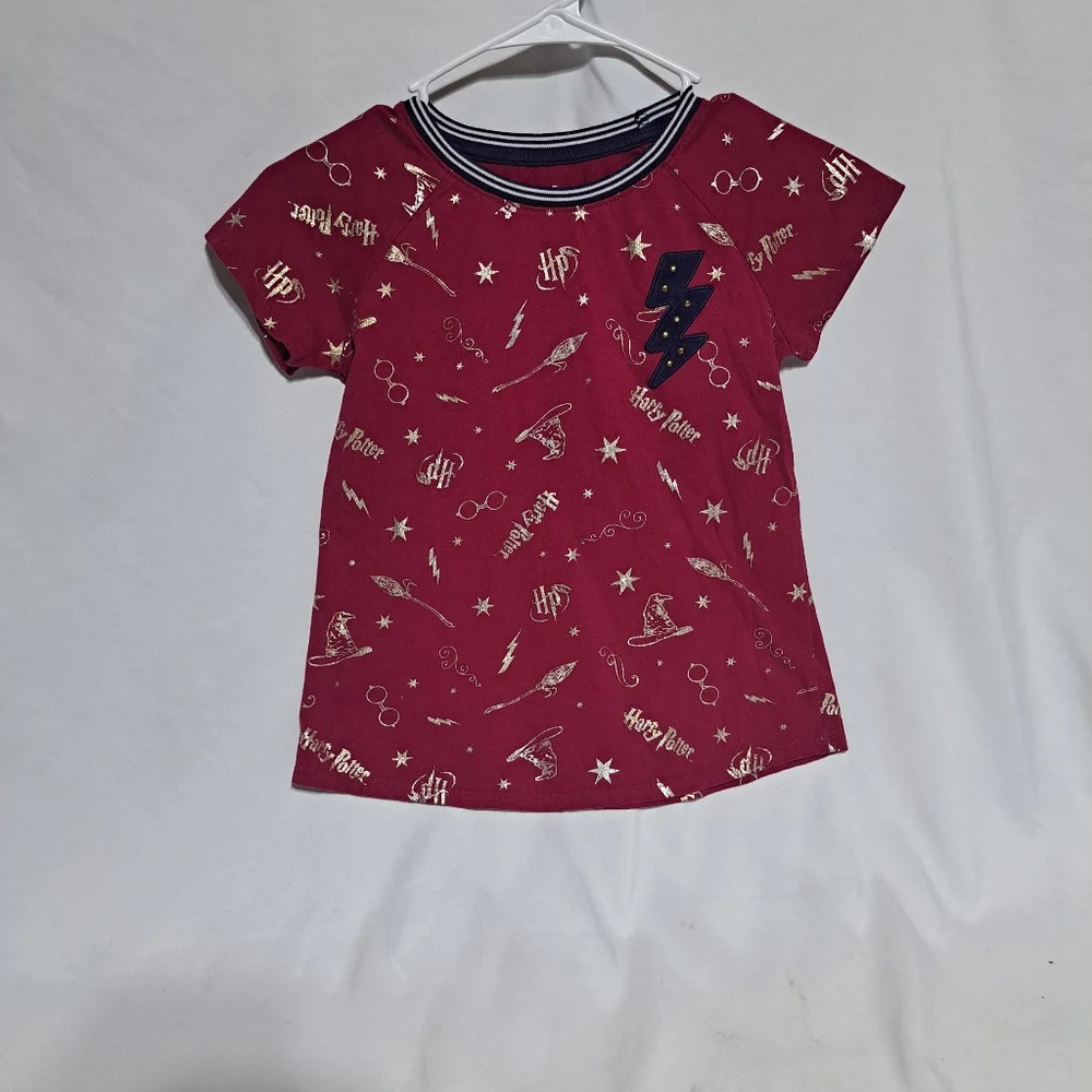 Kids Red‎ Harry Potter Lightning Bolt Graphic Tee Size LG 10/12